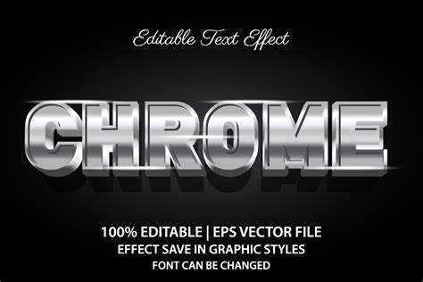Chrome 3d Editable Text Effect 4690210 Vector Art At Vecteezy