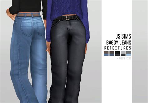 Womens Js Sims 4 Baggy Jeans Retextures Simsworkshop