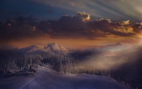Wallpaper 1920x1200 Px Alps Cabin Clouds Forest Italy Landscape