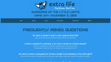 Extra Life Website Faq