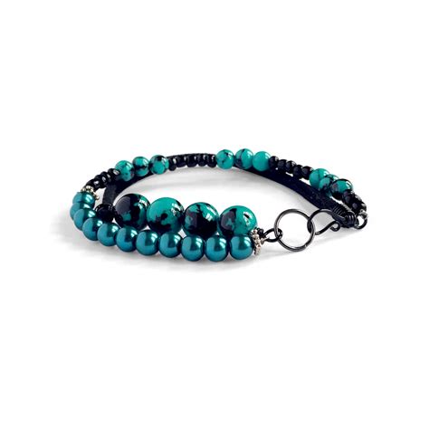 Turquoise And Black Mixed Stone Bracelet Baubles And Trinkets