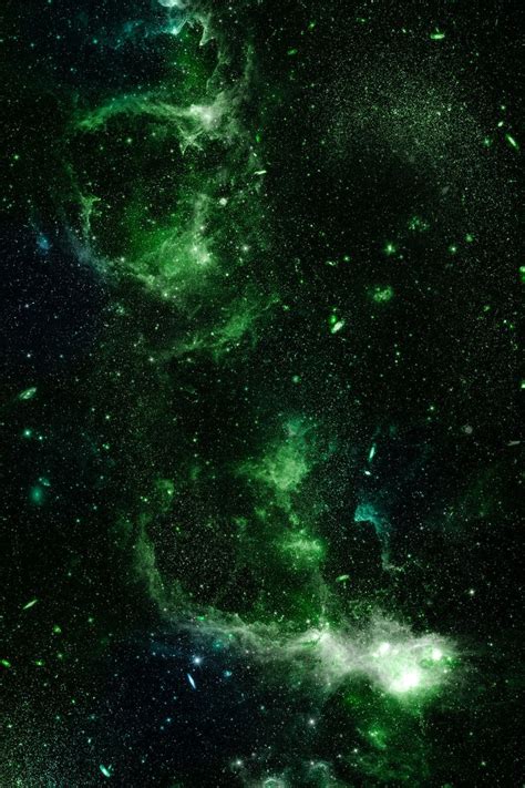 Green Nebula On A Black Galaxy Background Free Image By Marinemynt Galaxy