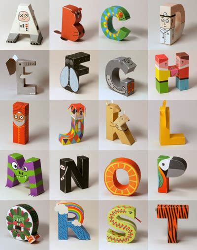 Print And Fold A Papertoy Alphabet How About Orange