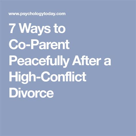 7 Ways To Co Parent Peacefully After A High Conflict Divorce Co