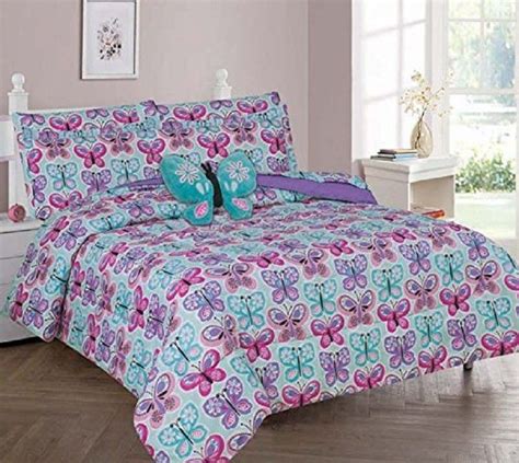 The bedding sets can consist of only sheets, pillows, and blankets but some others have complete pieces. Comforter Set For Girls Teens Pink Butterfly Bedding Sheet ...