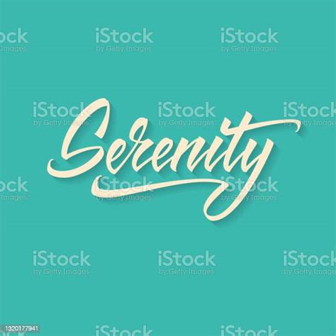 Serenity Hand Drawn Lettering Vector Calligraphy Text Stock