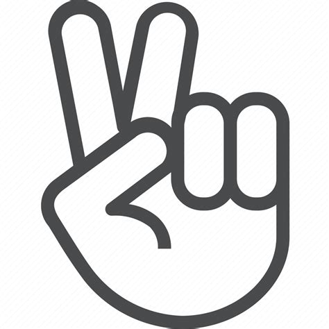 Peace Sign Gesture Hand Love Two Icon Download On Iconfinder