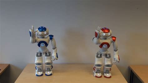 Two Nao Robots Dancing In Sync To Titanium Youtube