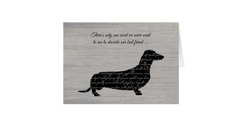 Sympathy Loss Of Dog Dachshund Word Collage Card