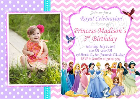 Princess Invitation Princess Birthday Party Invitation Etsy