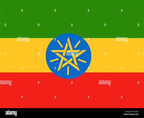 Official National Flag Of Ethiopia Stock Photo Alamy