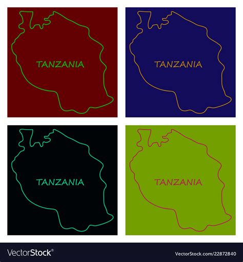 Map Of The Flag Of The Tanzania Royalty Free Vector Image