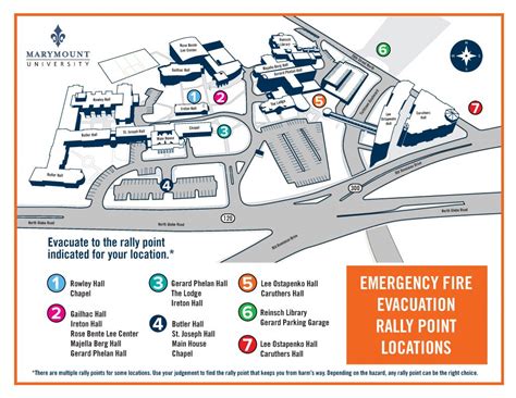 Evacuation Rally Points Map Main Campus Student Life Marymount