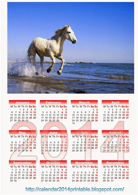 Happy 2014 New Year Of Horse Calendar 2014 Wallpaper Printable