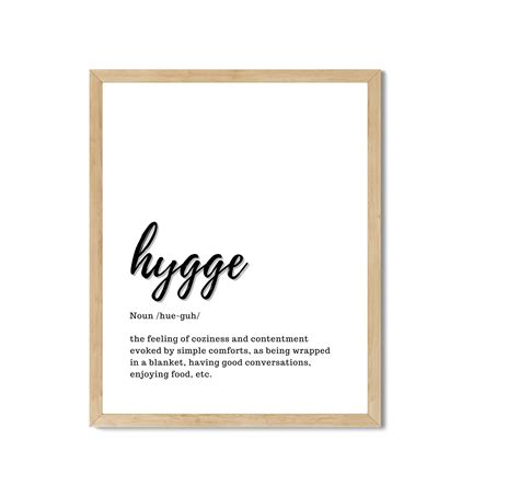 Hygge Definition Print Printable Wall Art Hygge Quote Etsy Wall