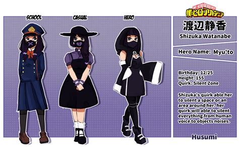 Bnha Oc Shizuka Watanabe By Husumi On Deviantart Character Sheet