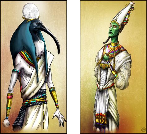 Thot And Osiris By Emilie W On Deviantart Ancient Egypt Art Egyptian