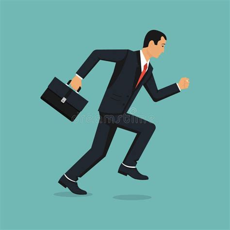 Businessman Running With Briefcase Stock Vector Illustration Of