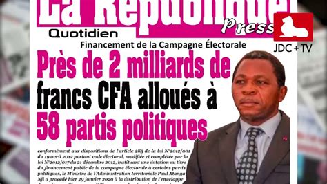 Revue De Presse Camerounaise Du 30 Janvier 2020 Youtube