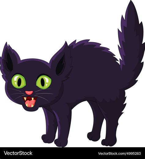 Frightened Cartoon Black Cat Royalty Free Vector Image
