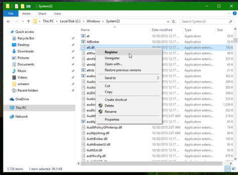 Add Register Dll Context Menu Commands For Dll Files In Windows