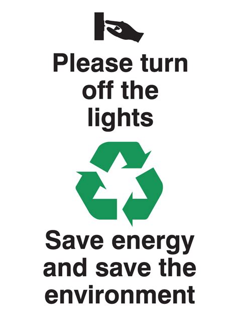 With a big, bright decal that gets noticed, your lights won't be left on in an empty room again. Signs & Labels 100x75mm Please turn off the lights Rigid ...