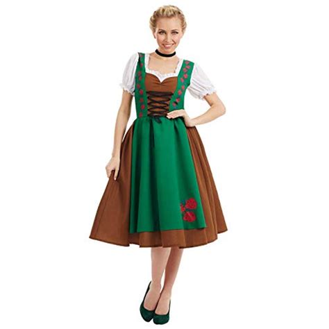 fun shack womens dirndl costume adults german bavarian lederhosen dress x large