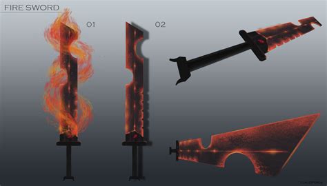 Artstation Fire Sword Concept Art Digital Claudipurus