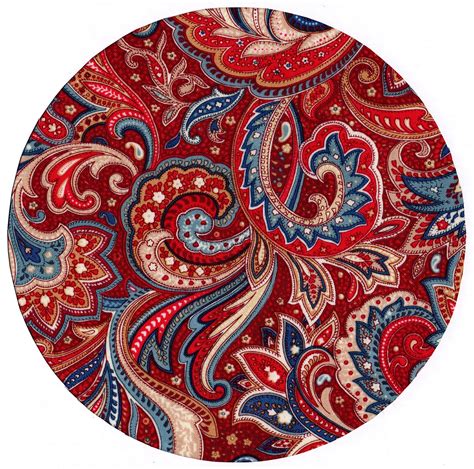 Mouse Pad Large Paisley Red And Blue Fabric Covered Mousepad Etsy India