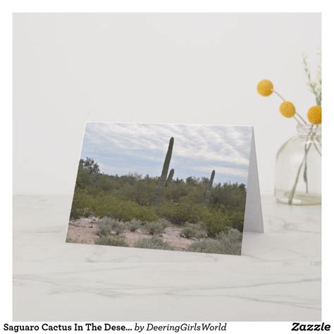 Saguaro Cactus In The Desert Card Blank Greeting Cards Pretty Cards