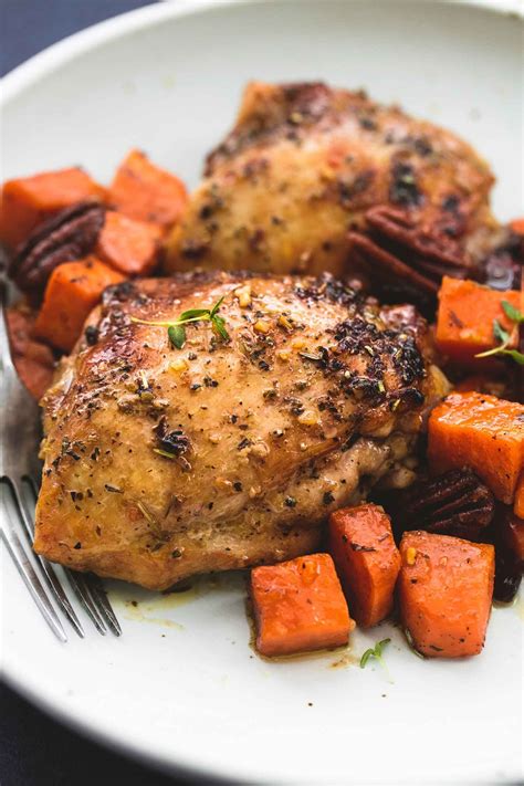 This Easy And Simple Honey Roasted Chicken And Sweet Potatoes Skillet