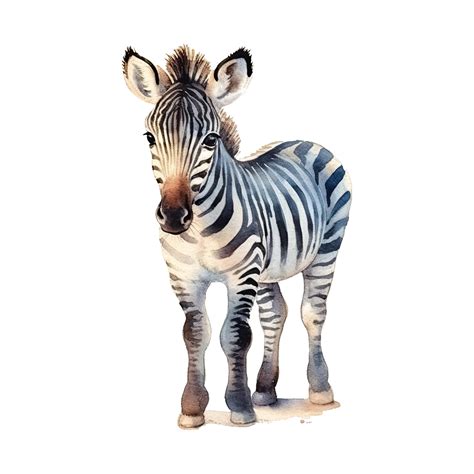 Watercolor Little Zebra Isolated On Transparent Background 24346355 Png