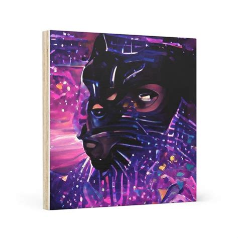 Black Panther Inspired Color Scheme Wood Canvas Art Canvas Etsy