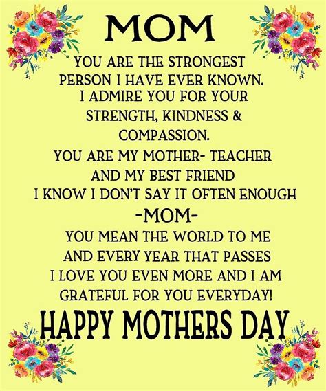 Mom Happy Mothers Day Poem Beautiful Mothers Day Ts For Mom By Hustlagirl Redbubble