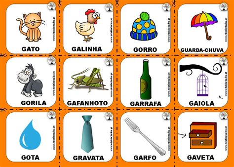 Cartões Linguagem Fonema G Inicial ⋆ Edukinclusiva