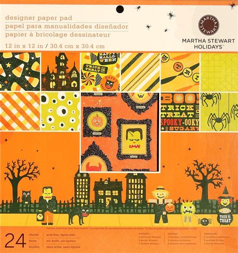 Martha Stewart Crafts 12x12 Friendly Halloween Paper Pad 24 Sheets