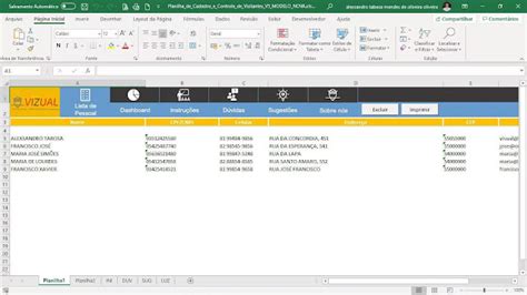 Planilha Excel Cadastro de Membro com Foto Grátis Controle e Cadastro