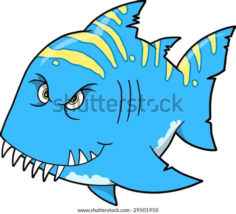 Mean Shark Vector Illustration เวกเตอร์สต็อก ปลอดค่าลิขสิทธิ์