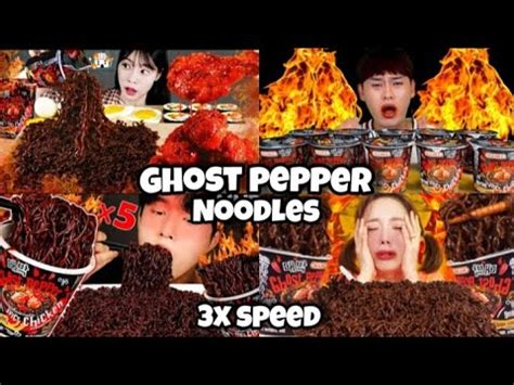 X Speed Ghost Pepper Noodles Asmr Mukbang Korean Noodles Spiciest