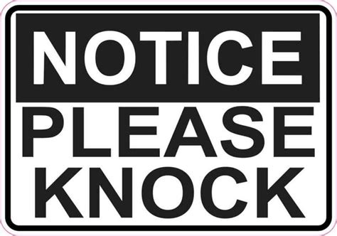 5in X 35in Notice Please Knock Sticker Vinyl Sign Stickers Business