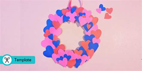 Paper Heart Wreath Valentines Day Crafts Teacher Made