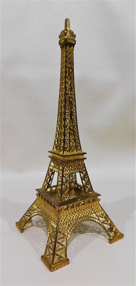 Eiffel Tower Paris France Gilt Metal Display Model Souvenir At 1stdibs