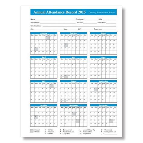 Attendance Sheet Free Printable 2021 Employee Attendance Calendar