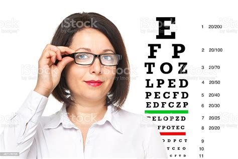 Woman With Glasses And Eye Chart Stock Photo Download Image Now