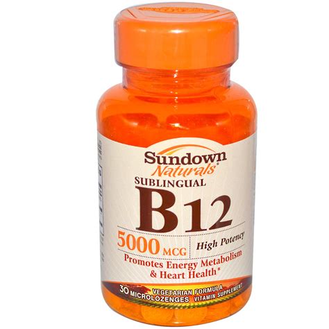Sundown Naturals High Potency Sublingual B12 5000 Mcg 30