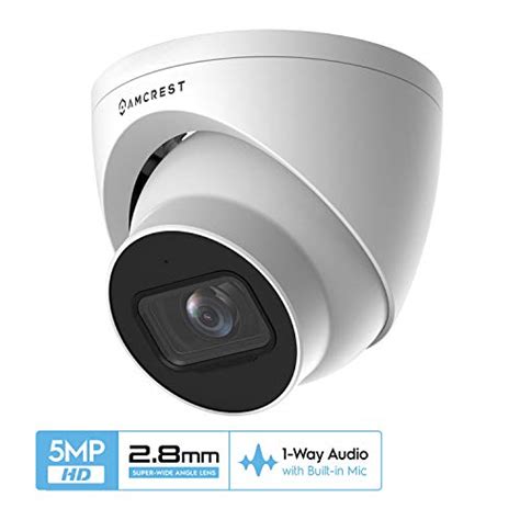 Amcrest 5mp Ultrahd Outdoor Security Ip Turret Poe Camera With Mic