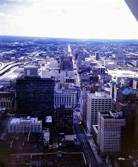 An Aerial View Of Downtown Milwaukee Looking To The West Sometime In