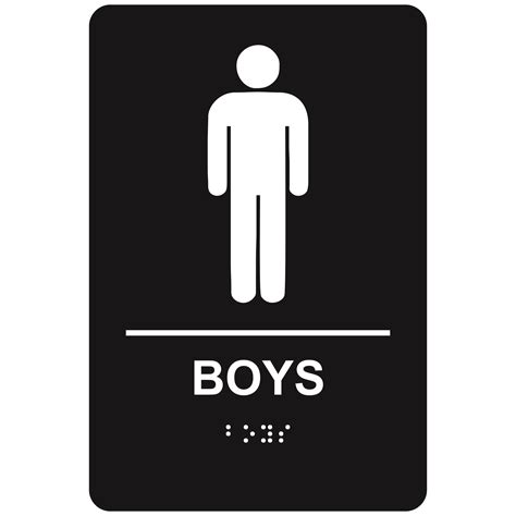 Boys Restroom Economy Ada Signs With Braille Winmark Stamp And Sign