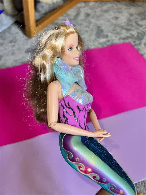 vintage 2000 barbie magical mermaids doll mattel blue light up tail ebay