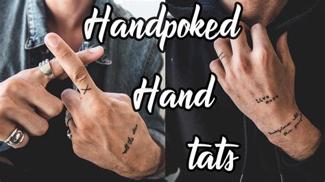 Hand Poked Hand And Finger Tattoos Youtube